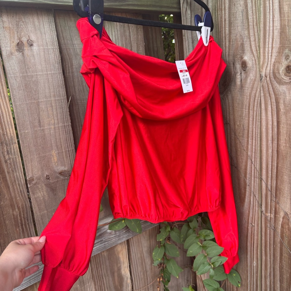 Willow Root Red Drape Blouse